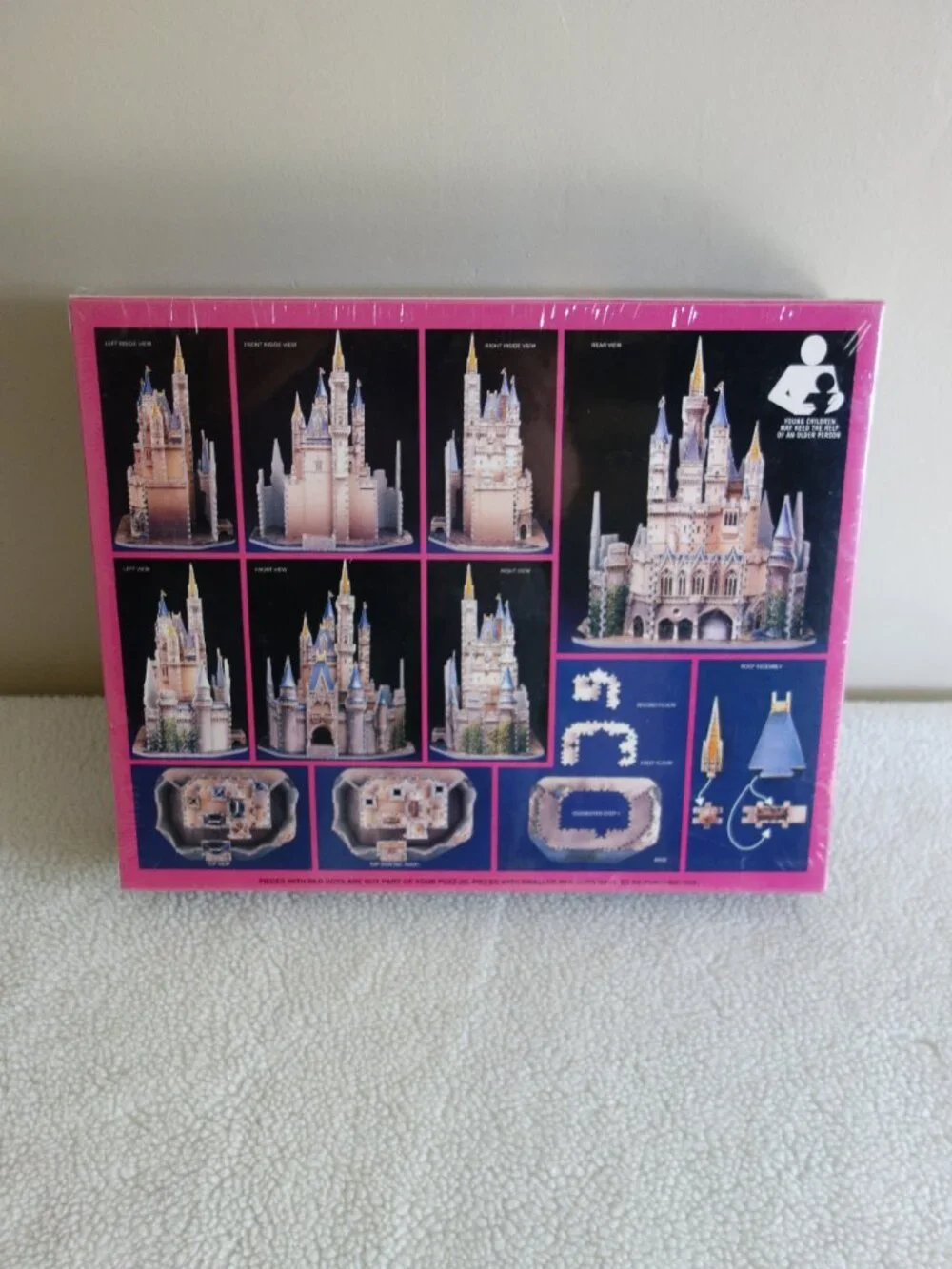 New / Sealed Vntg DISNEY CINDERELLA’S CASTLE 3-D Jigsaw Puzzle